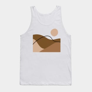 Boho Abstract Artl Landscape Sunset Mountains Design Tank Top